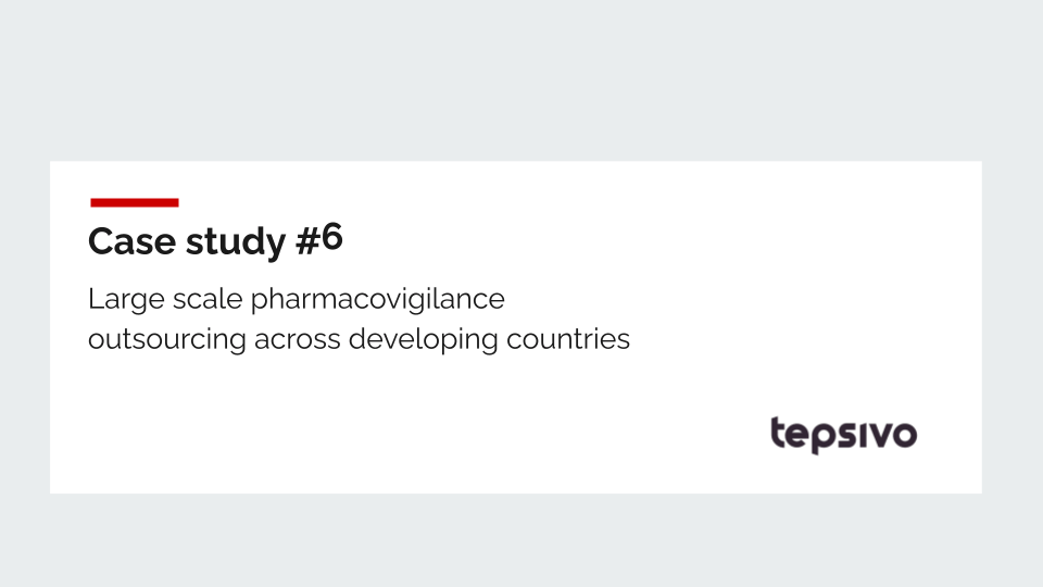 Case study 6 - Large scale pharmacovigilance outsourcing across developing countries Laptop screen showing Tepsivo Platform interface